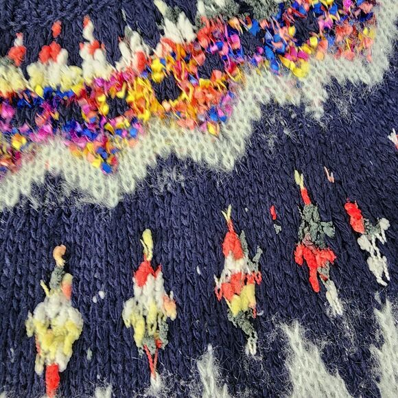 Maurices Sweater Women Medium Wool Blend Jacquard Ribbon Yoke Fair Isle Pullover - Picture 7 of 10